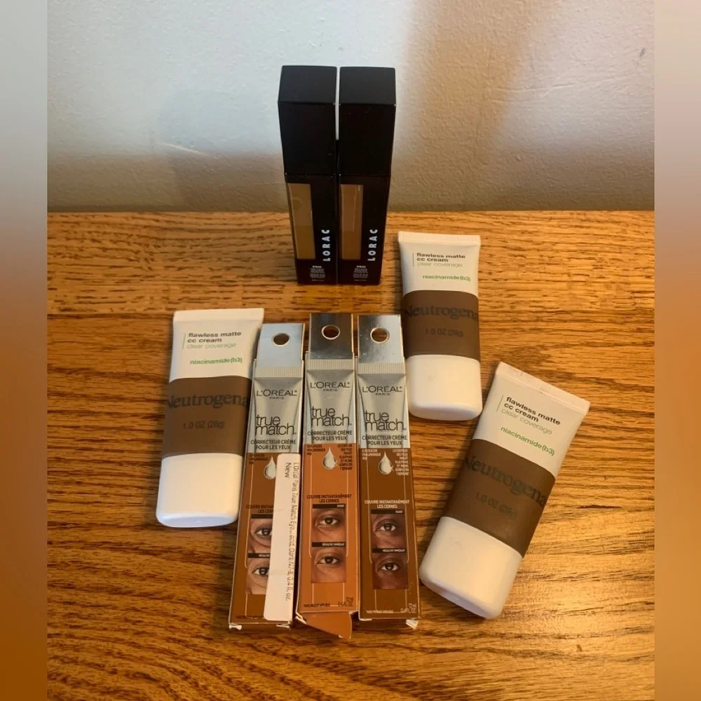 8X Neutrogena Lorac Loreal Skin Foundation Concealer Bundle LOT Dark Tone Honey